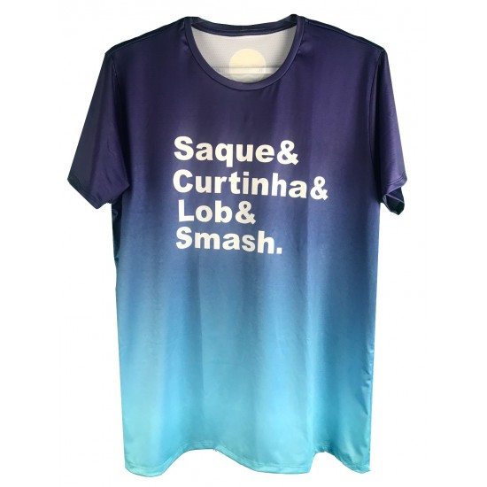 CAMISETA BEACH.ME - AZUL/AZUL CLARO